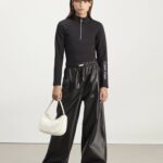 calvin klein leather look wide leg broek bp c n tjyl