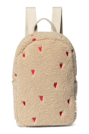 studio noos teddy hearts mini backpack ecru hearts bp zz tjzor