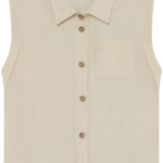 daily mouwloze blouse met backprint sandshell bp l m tzrc
