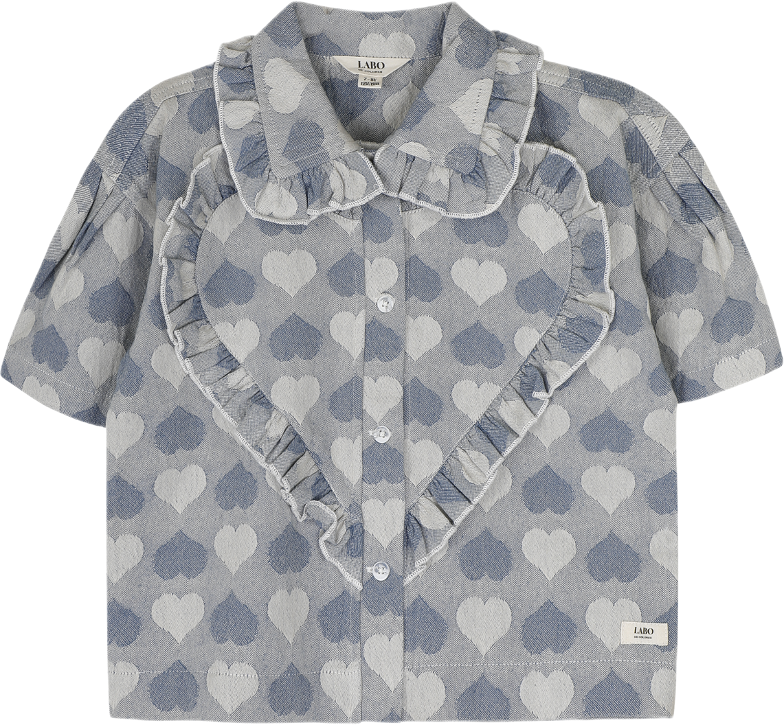 labo de colores laila heart slub blouse blue denim light bp zv r tappf