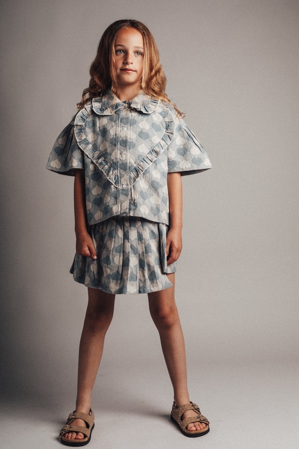 labo de colores lois heart slub skort blue denim light bp zx r tappaf