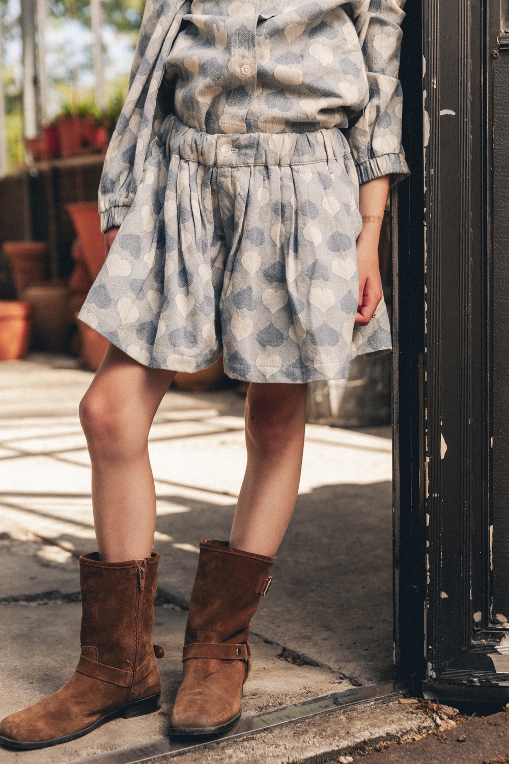 labo de colores lois heart slub skort blue denim light bp zx r tappaf