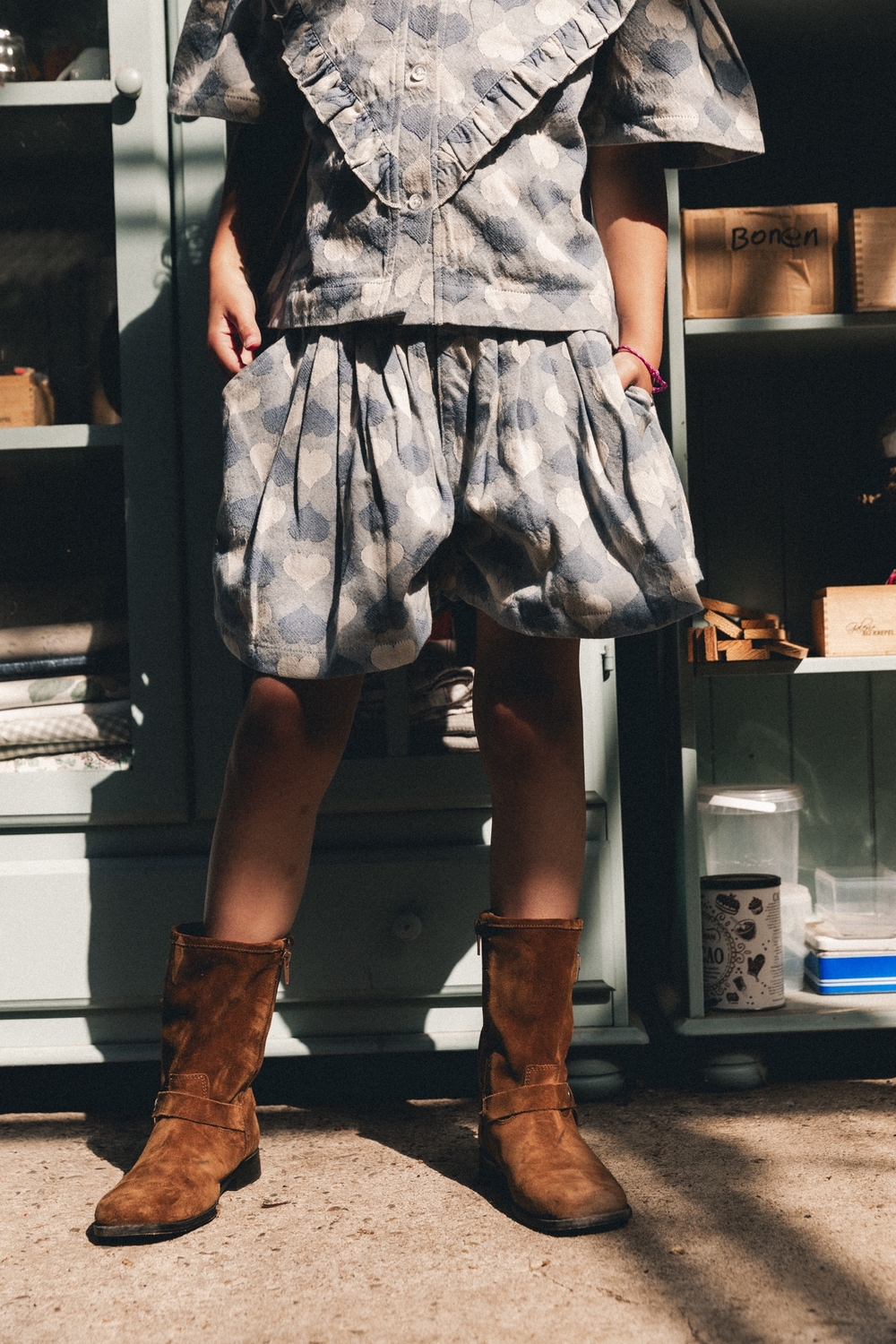 labo de colores lois heart slub skort blue denim light bp zx ra tappaf