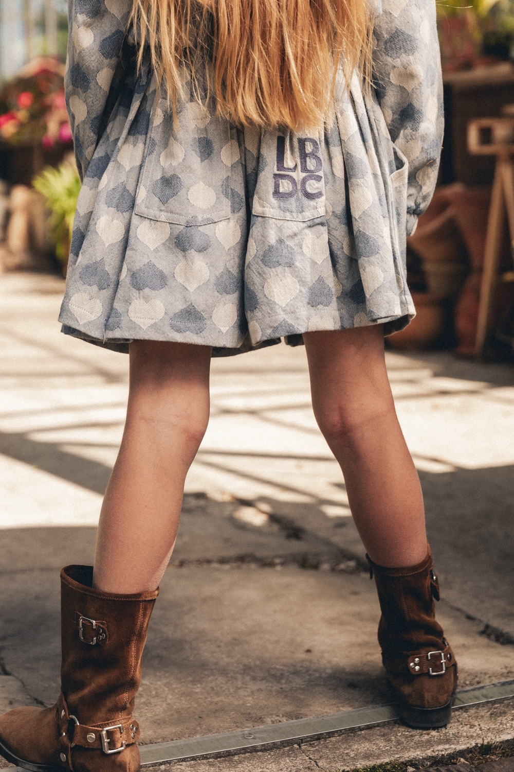 labo de colores lois heart slub skort blue denim light bp zx rc tappaf