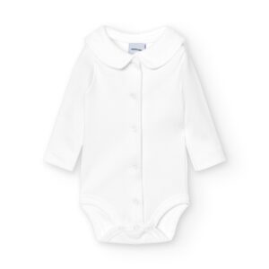 babidu polo romper met kraag blanco bp se d txuu
