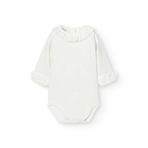 babidu romper met ruffle kraagje beige bp sm e tyfi