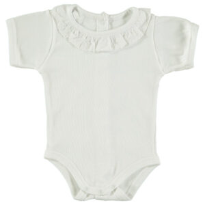 babidu romper met ruffle kraagje beige bp sn e tyb
