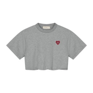 charlie petite sanne cropped t shirt grey melange bp ln cve tivmk