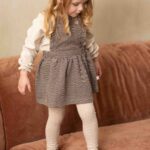 house of jamie ruffled salopette jurk sandshell zig zag jacquard bp nb dhk tjlc