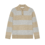 les deux gestreepte gebreide polo light sand melange bp i dli tjaxi