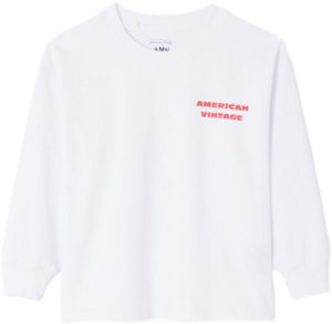 american vintage fizvalley longsleeve t shirt blanc bp eq cyr tliljh