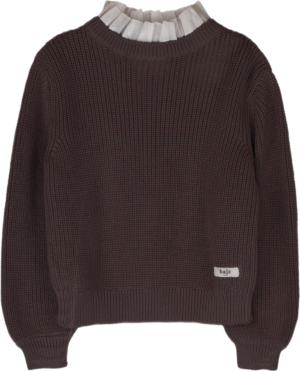 baje mai trui ruffle kraag brown choco bp au dev tiobd