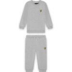 lyle scott jogger set sweater en broek d light grey marl bp op egs tli
