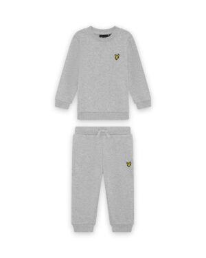 lyle scott jogger set sweater en broek d light grey marl bp op egs tli