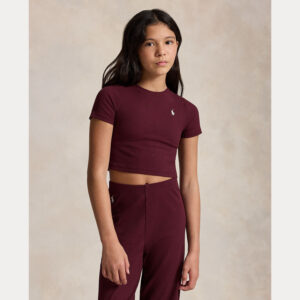 ralph lauren rib cropped t shirt bp ie ei tlmd