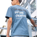 rellix oversized t shirt backprint silk blue bp k vo tyav